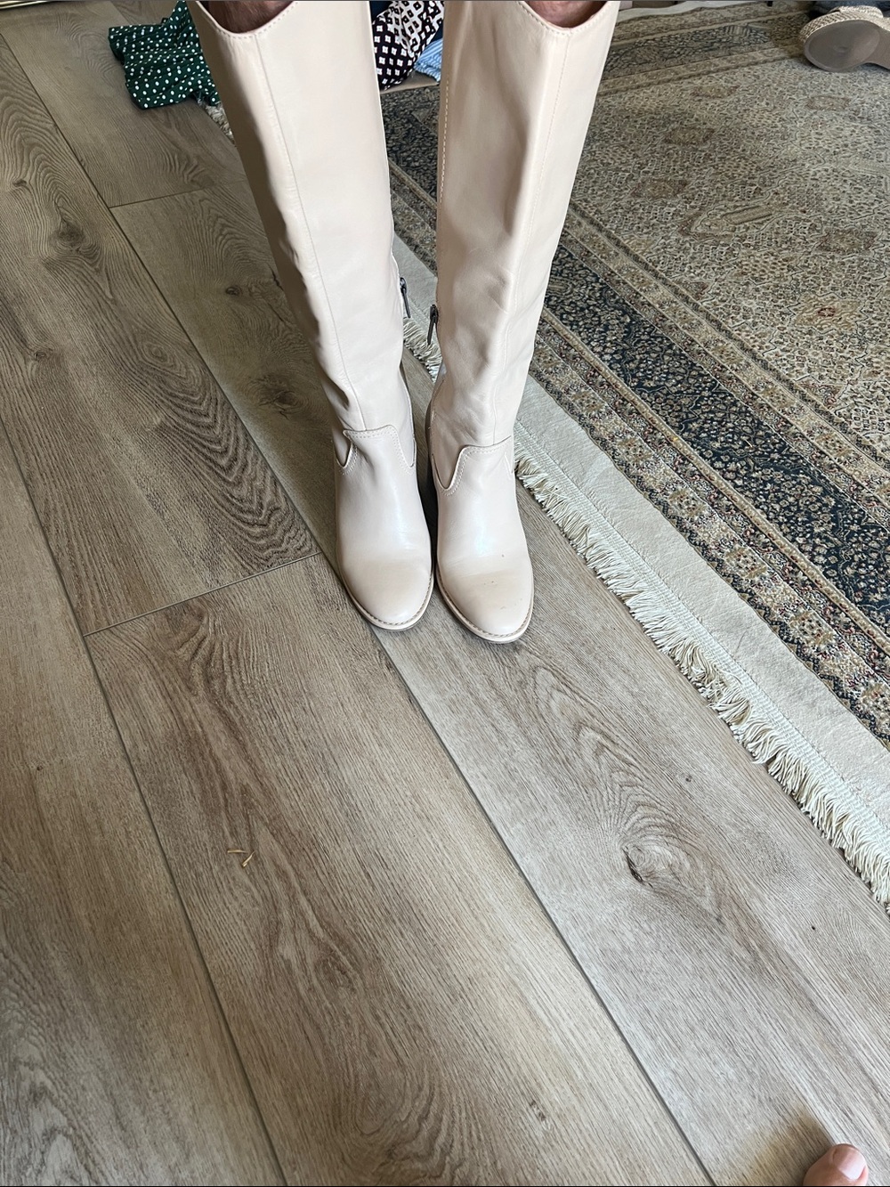 Vince Camuto Over-the-Knee Cream Leather Boots